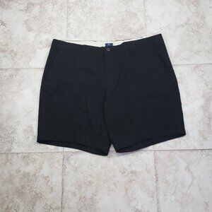 Above the Knee Black Chino Cotton Flat Front George Shorts Size 44 NWT